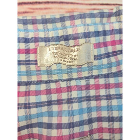 Peter Millar Mens Dress Shirt XL Multicolor Check - Picture 6 of 7